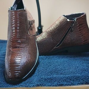 Men’s Faux Crocodile skinned Ankle boots